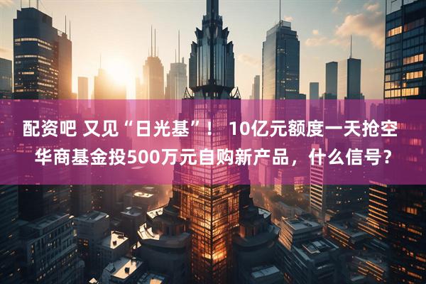 配资吧 又见“日光基”！ 10亿元额度一天抢空 华商基金投500万元自购新产品，什么信号？