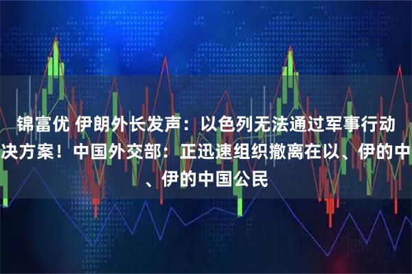锦富优 伊朗外长发声：以色列无法通过军事行动达成解决方案！中国外交部：正迅速组织撤离在以、伊的中国公民
