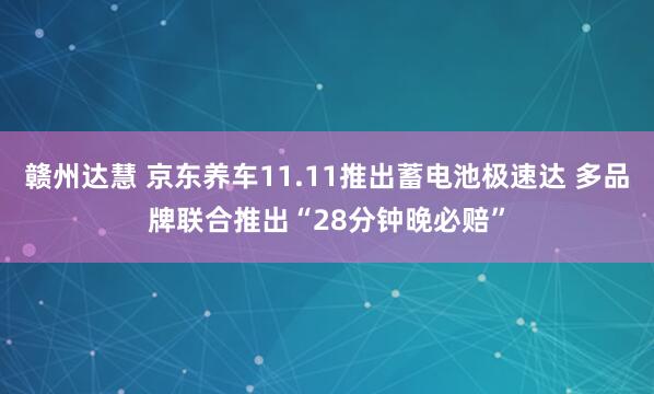 赣州达慧 京东养车11.11推出蓄电池极速达 多品牌联合推出“28分钟晚必赔”